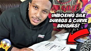 UNBOXING SILKY DURAGS amp CURVE BRUSHES MAKE ME WANNA START USING CURVE BRUSHES ONLY [upl. by Maurreen]