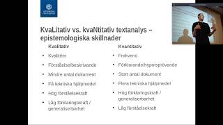 Kvalitativ och kvantitativ textanalys [upl. by Jesus497]