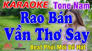 Rao Bán Vần Thơ Say Karaoke Tone Nam Beat Phối Mới Hay Dễ Hát [upl. by Isma]