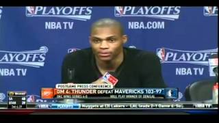 Russell Westbrook Tells Reporter No More Questions For You Bro [upl. by Ydnab141]