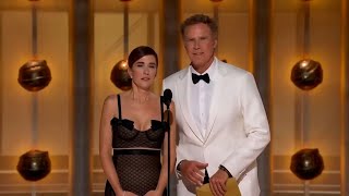 Will Ferrell amp Kristen Wiig Present Male Actor – Motion Picture MusicalComedy I 81st Golden Globes [upl. by Esinrahc774]