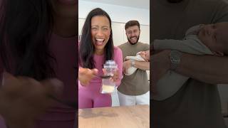 Trying the baby’s breast milk 😂 breastfeeding newborn couplegoals newmom breastmilk [upl. by Reeher]