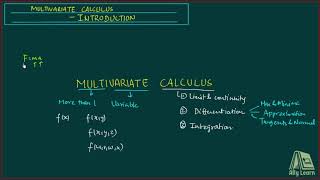 1 Multivariate Calculus  Introduction [upl. by Reteid6]