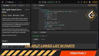 LEETCODE DAILY QUESTION 725  Split Linked List in Parts  Is Kabir Coding programming leetcode [upl. by Brooking]