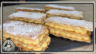 ❤️Milhojas caramelizadas de crema pastelera❤️ Fáciles y rápidas de hacer DELICIOSAS 🤤 [upl. by Akenet]