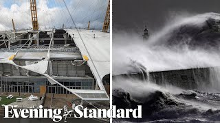 Storm Eunice leaves four dead and a path of destruction as 120mph winds batter UK [upl. by Ches]