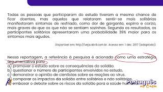 ENEM PPL 2020  INTERPRETAÇÃO E INFERÊNCIA DE TEXTOS  Como a solidão pode comprometer a sua sa [upl. by Ashbey241]