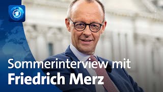 CDUChef Friedrich Merz im ARDSommerinterview [upl. by Merfe]