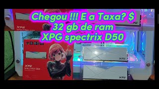 XPG spectrix D50 branca 32 gb de memória RAM 3600mhz unboxing e review [upl. by Trilbie328]