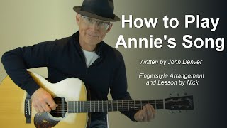 Annie’s Song Guitar Lesson Tutorial with TAB – John Denver [upl. by Antonie]