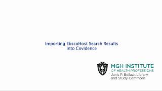 Importing EbscoHost Search Results into Covidence [upl. by Onofredo778]