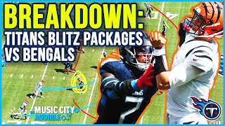 Film Breakdown Analyzing Titans blitz packages vs Bengals [upl. by Anem]