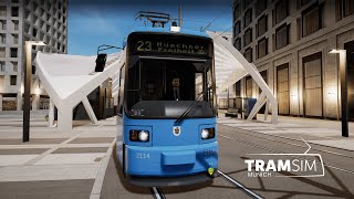 TramSim München Linie 23 von Schwabing Nord zur Münchner Freiheit [upl. by Earehc]