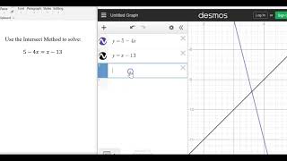 Intersect Method Using Desmos [upl. by Eilagam881]