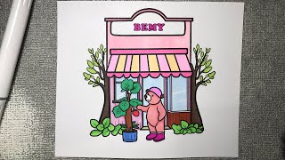 Coloring Bemy shop  ASMR coloring Cozy amp Cute Coloring Book [upl. by Wivinia529]