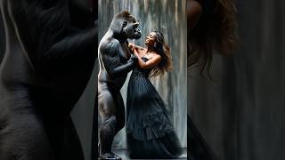 The Woman Performs a Fusion with the Gorilla americagottalent talent agt shorts [upl. by Kidder]