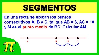 En una recta se ubican los puntos consecutivos A B y C tal que AB  6 AC  10 y M es el punto medio [upl. by Llener]