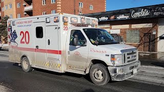 Chicago Fire Dept Ambulance 20 Responding Down Harlem Avenue in Dunning 01202024 [upl. by Fates124]