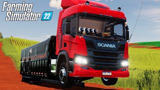 QUEBREI O CHASSI DA SCANIA PZINHA CARREGADA DE CALCÁRIO  Farming Simulator 22  Nova Fantinati  02 [upl. by Anallij]