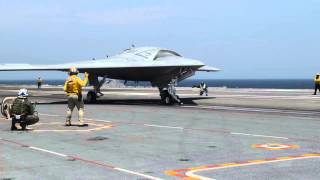 X47B Completes First Carrierbased Arrested Landing [upl. by Yspyg]