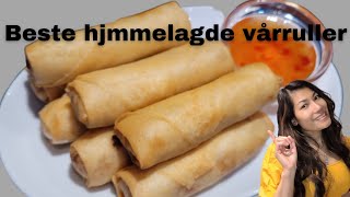 Beste Hjemmelagde vårruller  How to make spring rolls thaimat Kanokluck [upl. by Ayatan678]