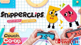 Snipperclips  Full Game Playthrough No Commentary 2 Player Coop  Nintendo Switch [upl. by Inanuah]