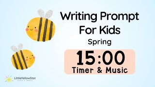 Spring Writing Prompt For Kids With Timer and Music  Creative Writing Activities [upl. by Aunson607]