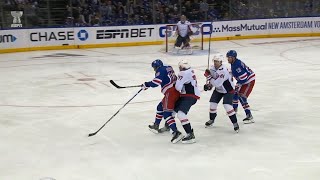 Artemi Panarin Hit Against TJ Oshie Causes Scrum [upl. by Eednus]