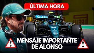 F1 HOY MENSAJE de Alonso a la Fórmula 1 [upl. by Youngran]