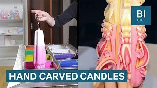 How handcarved candles are made [upl. by Anailli86]