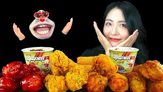 ASMR MUKBANG  Delicious Chickens quotRealMouthquot X quotJjoGgoMahnquot Collaborate Eating Show [upl. by Athene]