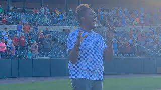 National Anthem Live Bowie Baysox Baseball 82022 [upl. by Ahsyek]