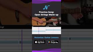 Beginner Acoustic Guitar Open Strings Warmup Lesson Part 3 guitar guitarlesson guitarlessons [upl. by Cookie]