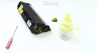 How to refill your HLL8260cdw toner cartridge [upl. by Ahsinoj]