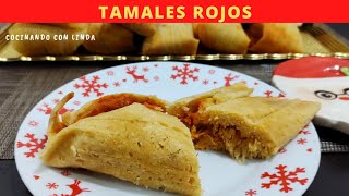 Como hacer TAMALES ROJOS con carne de puerco súper POROSOS y ESPONJOSOS tamales estilo jalisco [upl. by Kwon322]