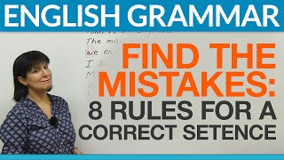 8 English Sentences Find the Mistakes [upl. by Beverlie]