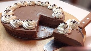 No Bake Mousse Pie  Chocolate Mousse Cake [upl. by Tengler]