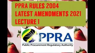 PPRA Rules 2004Latest amendments till 2021 [upl. by Edwin]