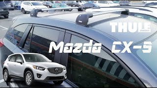 Roof rack bar with fix point Thule Wingbar Edge Mazda CX5 [upl. by Nwahsear]