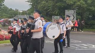 Milltown accordion band Donaghy flute band own parade 2024 [upl. by Annauj]