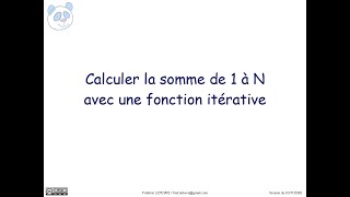 Langage C  Calculer la somme de 1 à N avec une fonction itérative [upl. by Killarney]