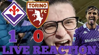 GODOOO LIVE REACTION DALLO STADIO FIORENTINA  TORINO 10 GOL RANIERI ZONA CHAMPIONS💜⚜️ [upl. by Wystand618]