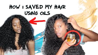 HOW I SAVED MY HAIR WITH HOT OIL TREATMENT FOR DRY FRIZZY DAMAGED HAIR DETAILED [upl. by Verner]