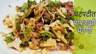 २ मिनिटात बनवा झणझणीत पापड चटणी  How to make Papad Chutney  MadhurasRecipe  Ep  299 [upl. by Notlih]