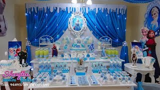 Linda idea de decoracion de FROZEN vintage fiesta Infantil torta bocaditos cumpleaños de niñas [upl. by Anitsyrk230]