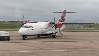 Loganair ATR 42500 Shetland to Edinburgh Airport Full Flight Report [upl. by Ailemap]