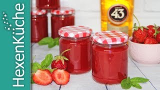 Erdbeer Vanille Marmelade mit Likör 43  Thermomix TM5 Rezept [upl. by Pattani]