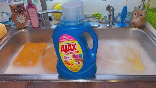 ASMR  Ajax laundry detergent sponge squeezes 🧽🫧 asmr cometcay [upl. by Lesly]