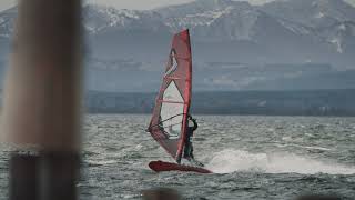 Meiky Wieczorek scores a good day in Ammersee Germany  Freestyle windsurfing action [upl. by Yorled]