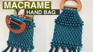 DIY Macrame Hand Bag [upl. by Arimat]